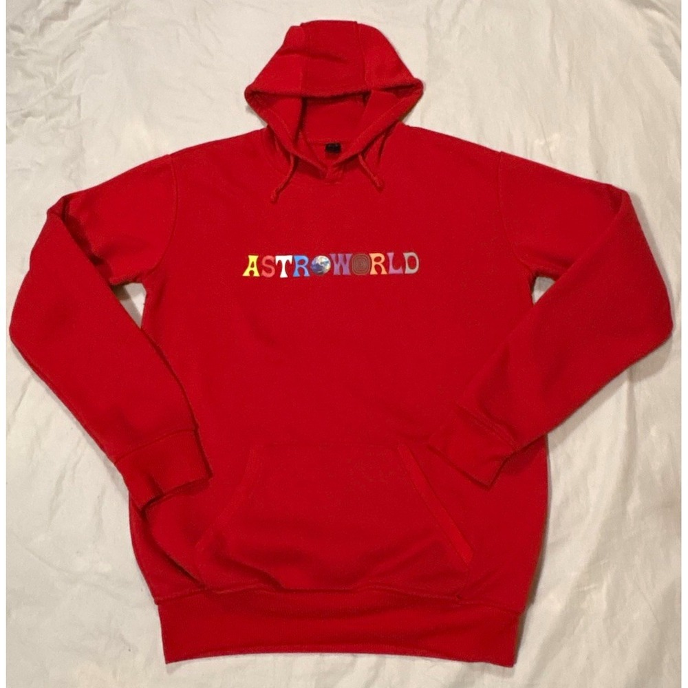 Travis Scott Astroworld Wish You Were Here Red Hoodie Mens S 2018 Graphic